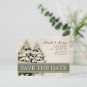 Winter Evergreens  Save the Date Aankondigingskaart (Staand voorkant)