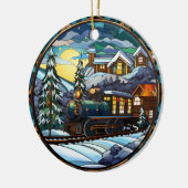 Winter Express Glas in lood Ornament (Links)