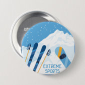 Winter Extreme sporten Ronde Button 7,6 Cm (Voorkant /achterkant)