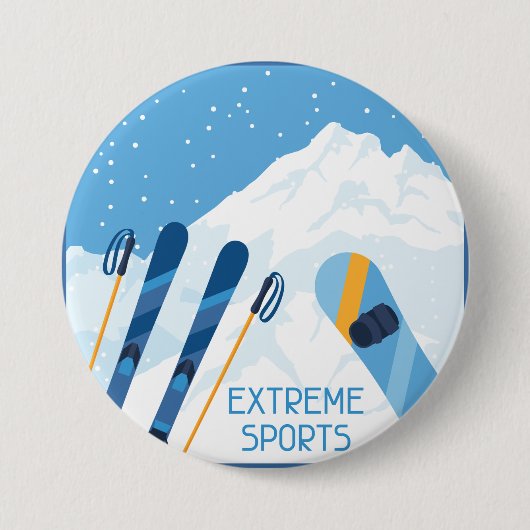 Winter Extreme sporten Ronde Button 7,6 Cm (Voorkant)