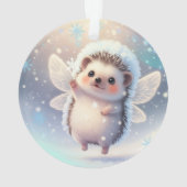 Winter Fairy Hedgehogs  – Cute Snowflake  Ornament (achterkant)