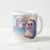 Winter Fairy Hedgehogs Mug – Cute Snowflake (Devant droit)