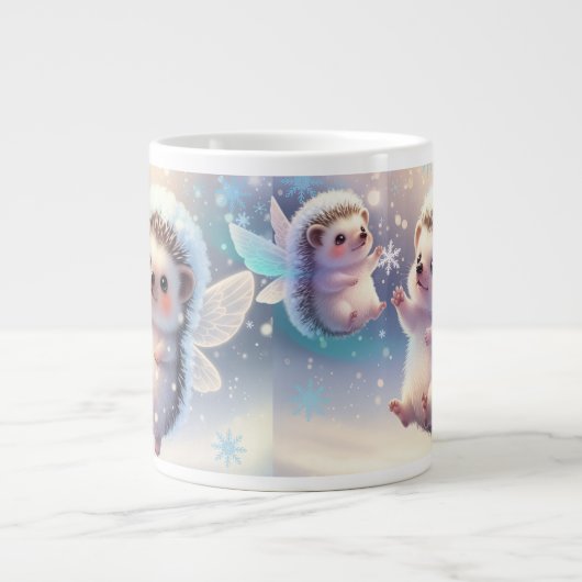 Winter Fairy Hedgehogs Mug – Cute Snowflake (Devant)