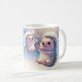 Winter Fairy Hedgehogs Mug – Cute Snowflake (Devant droit)