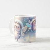 Winter Fairy Hedgehogs Mug – Cute Snowflake (Devant gauche)