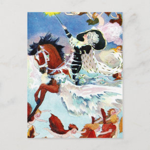 Winter Fairy Riding a Flying Horse Briefkaart
