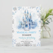 Winter Fairytale Castle party invitation (Debout devant)