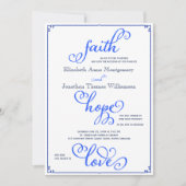 Winter Faith Hope Love Script Weddenschap Uitnodig Kaart (Voorkant)