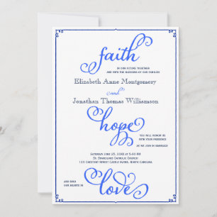 Winter Faith Hope Love Script Weddenschap Uitnodig Kaart