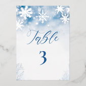 Winter Falling Snow Forest Rustieke Trouwtafel Nr Folie Uitnodiging (Voorkant)