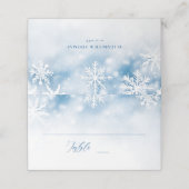 Winter Falling Snow Forest Wedding Place Card (Buitenkant ongevouwen)