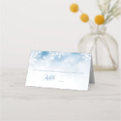 Winter Falling Snow Forest Wedding Place Card (Voorkant)
