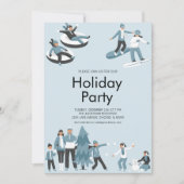 Winter Family Fun Kerstfeestdag Kaart (Voorkant)