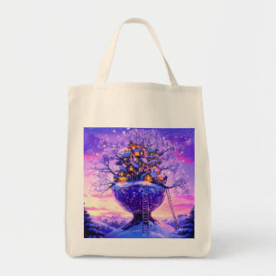 Winter Fantasie Besneeuwd Dorpslandschap Tote Bag