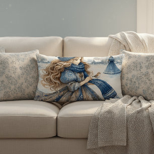 Winter Fantasy Princess in een besneeuwd sprookjes Kussen