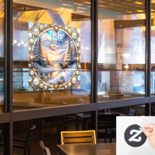 Winter Fantasy Window Cling Raamsticker (Restaurant Raam)
