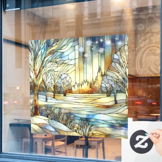 Winter Fantasy Window Cling Raamsticker (Cafe Raam)
