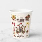 Winter Farm Animals Kerst Baby shower Papieren Bekers (Voorkant)