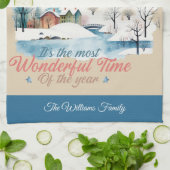 Winter Feestdagen Christmas Aangepaste naam Theedoek (Gevouwen)