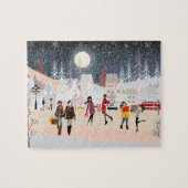 Winter Feestdagen kerstdorp Legpuzzel (Horizontaal)