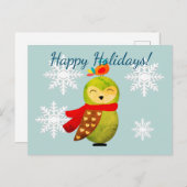 Winter Feestdagen Owl Briefkaart (Voorkant / Achterkant)