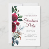 Winter Festive Floral Christmas Invitation (Devant)