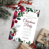 Winter Festive Floral Work Christmas Party  Kaart