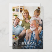 Winter Fir Cone Merry Kerstscript Fototoestel Feestdagenkaart (Voorkant)