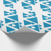 Winter Fir Trees Triangles Geometric Blue Gift Cadeaupapier (Hoek)