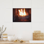 Winter Fireplace Poster (Keuken)