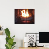 Winter Fireplace Poster (Thuiskantoor)