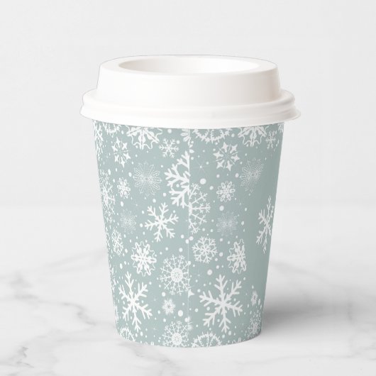 Winter First Birthday Paper Cups Snowflake One Papieren Bekers (Rechts)