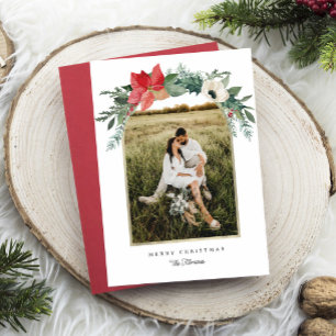 Winter Floral Arch Foto Feestdagenkaart