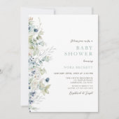 Winter Floral Baby shower Kaart (Voorkant)