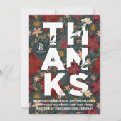 Winter Floral Bedankt Business Holiday Card Feestdagenkaart (Voorkant)
