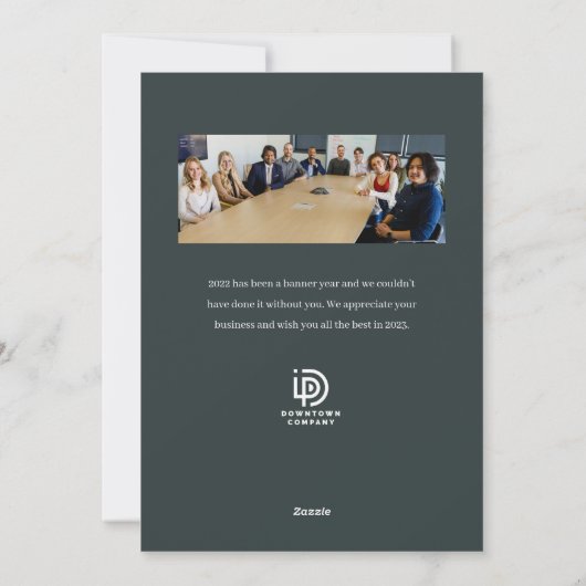 Winter Floral Bedankt Business Holiday Card Feestdagenkaart (Achterkant)