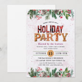 Winter Floral Berries Holiday Party Kaart (Voorkant / Achterkant)