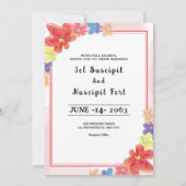 Winter Floral Birthday Party Kaart Design Sjabloon (Voorkant)