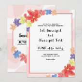 Winter Floral Birthday Party Kaart Design Sjabloon (Voorkant / Achterkant)