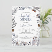 Winter Floral Bridal Shower Kaart (Staand voorkant)