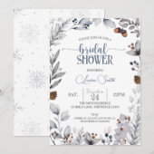 Winter Floral Bridal Shower Kaart (Voorkant / Achterkant)