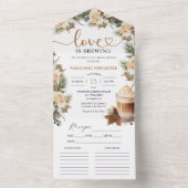 Winter Floral Coffee Vrijgezellenfeest Recept All In One Uitnodiging (Binnen)