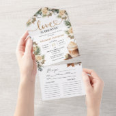 Winter Floral Coffee Vrijgezellenfeest Recept All In One Uitnodiging (Afscheurbaar)