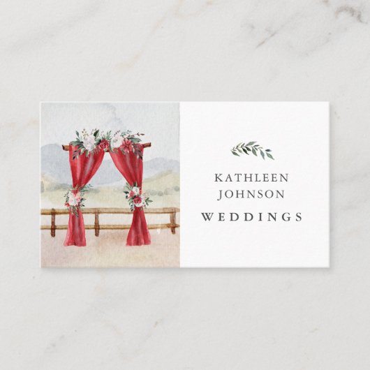 Winter Floral Curtain Backdrop Weddenlijst Visitekaartje (Voorkant)