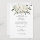 Winter Floral Front and Back Wedding Invitation Kaart (Achterkant)