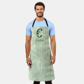 Winter Floral geïllustreerd Letter C Persoonlijk Schort (Gedragen)