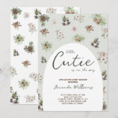 Winter Floral Greenery Baby shower Kaart (Voorkant / Achterkant)