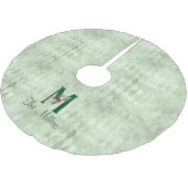 Winter Floral Illustrated Letter M Personalized Kerstboom Rok (Gekanteld)