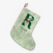 Winter Floral Illustrated Letter R Personalized Kleine Kerstsok (Voorkant (Hangend))
