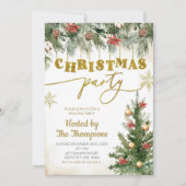 Winter Floral kerstfeest Kaart (Voorkant)